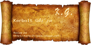 Kerbolt Géza névjegykártya