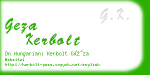 geza kerbolt business card